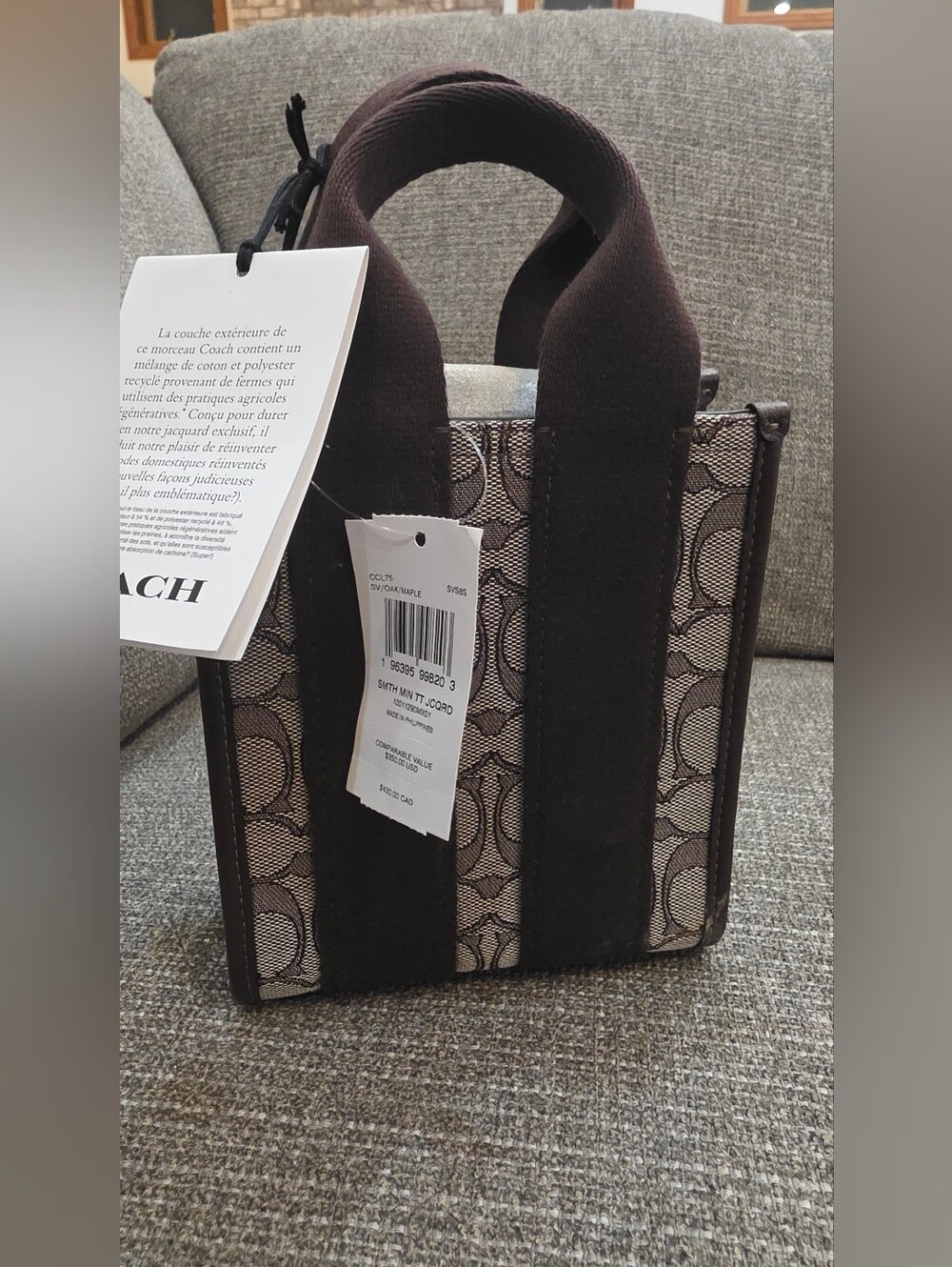 COACH Smith Mini Tote Bag In Signature Jacquard NWT